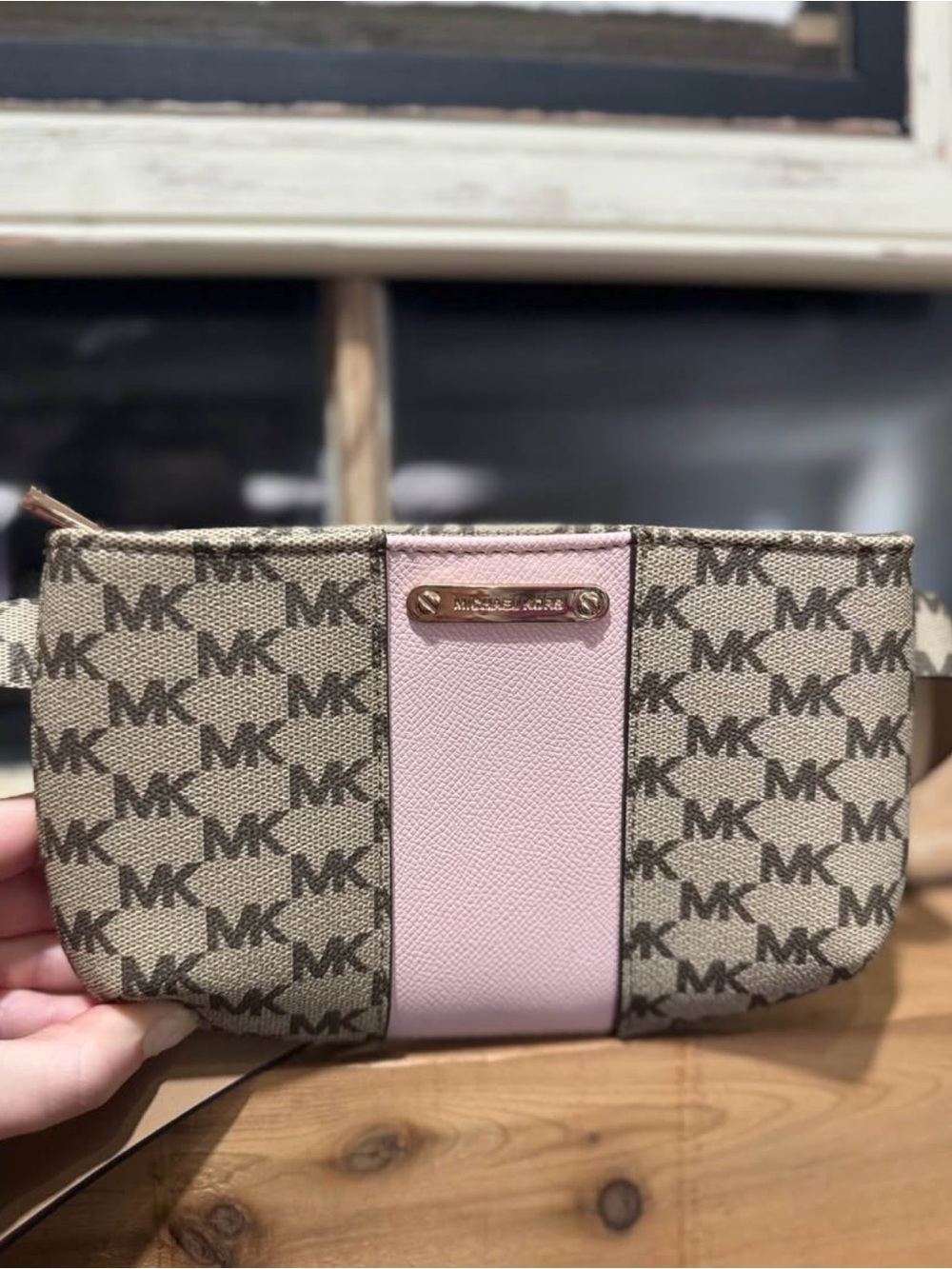 Michael Kors Pink Signature Logo Fanny Pack